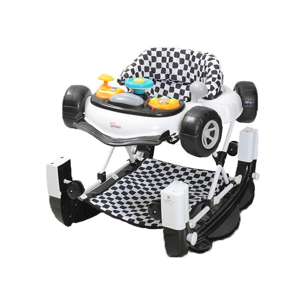 ๐ Tinnies Ferrari-Inspired Black Baby Walker with Rocking Function