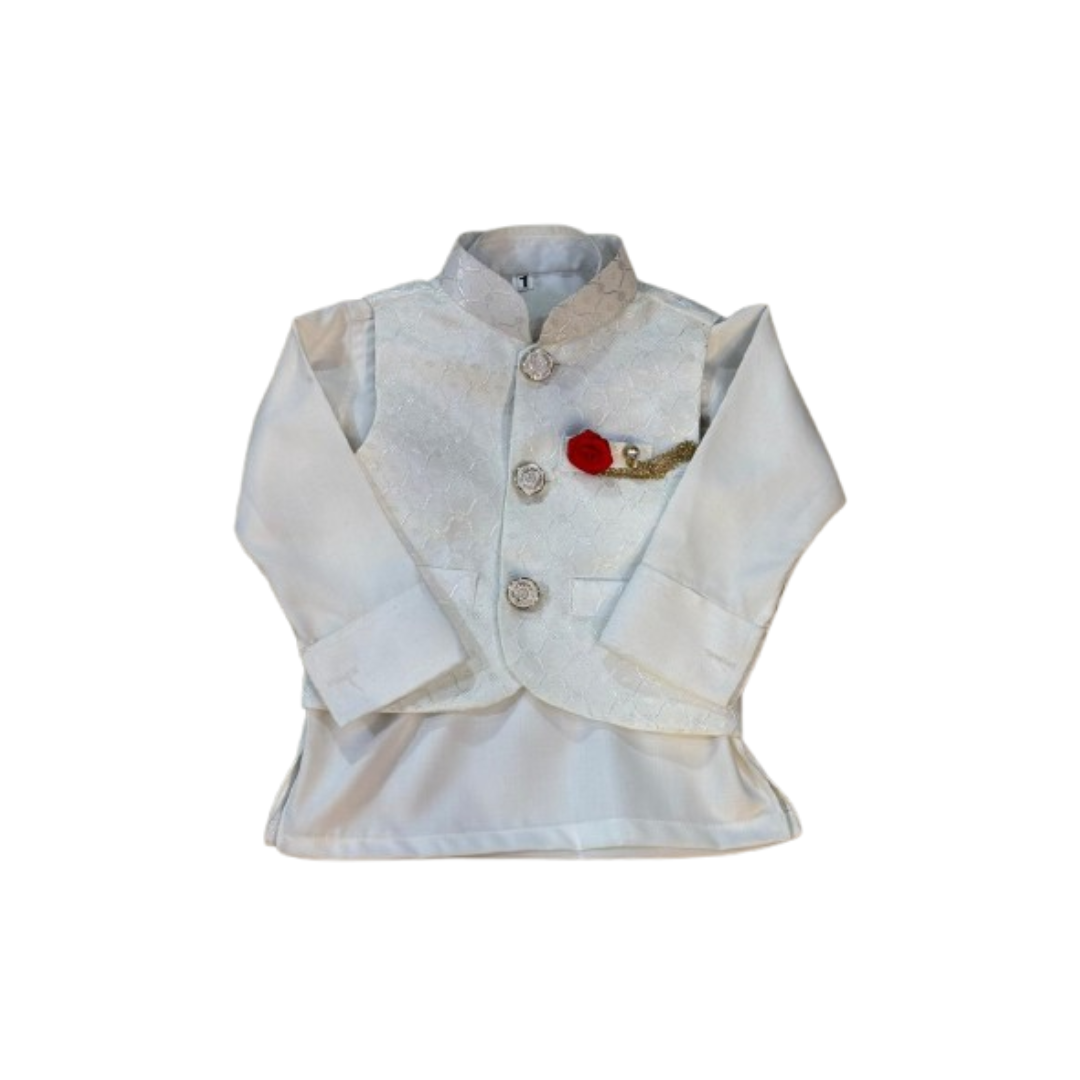 π Mini Gentleman 3-Piece Suit β Grayish and White Edition
