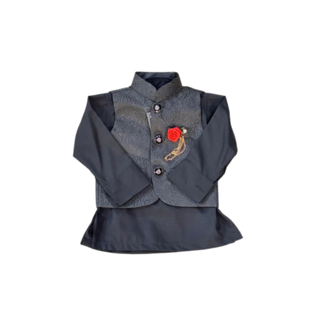 π Mini Gentleman 3-Piece Suit β Grayish and White Edition