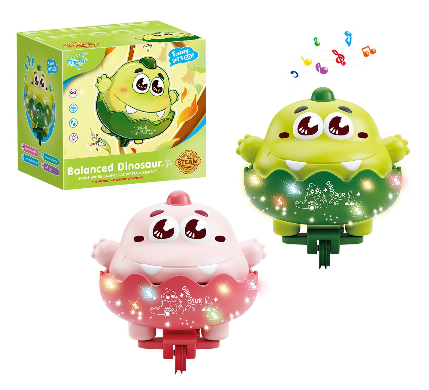 🦖✨ Balanced Dinosaur – Musical Wobble Fun! ✨🦖
