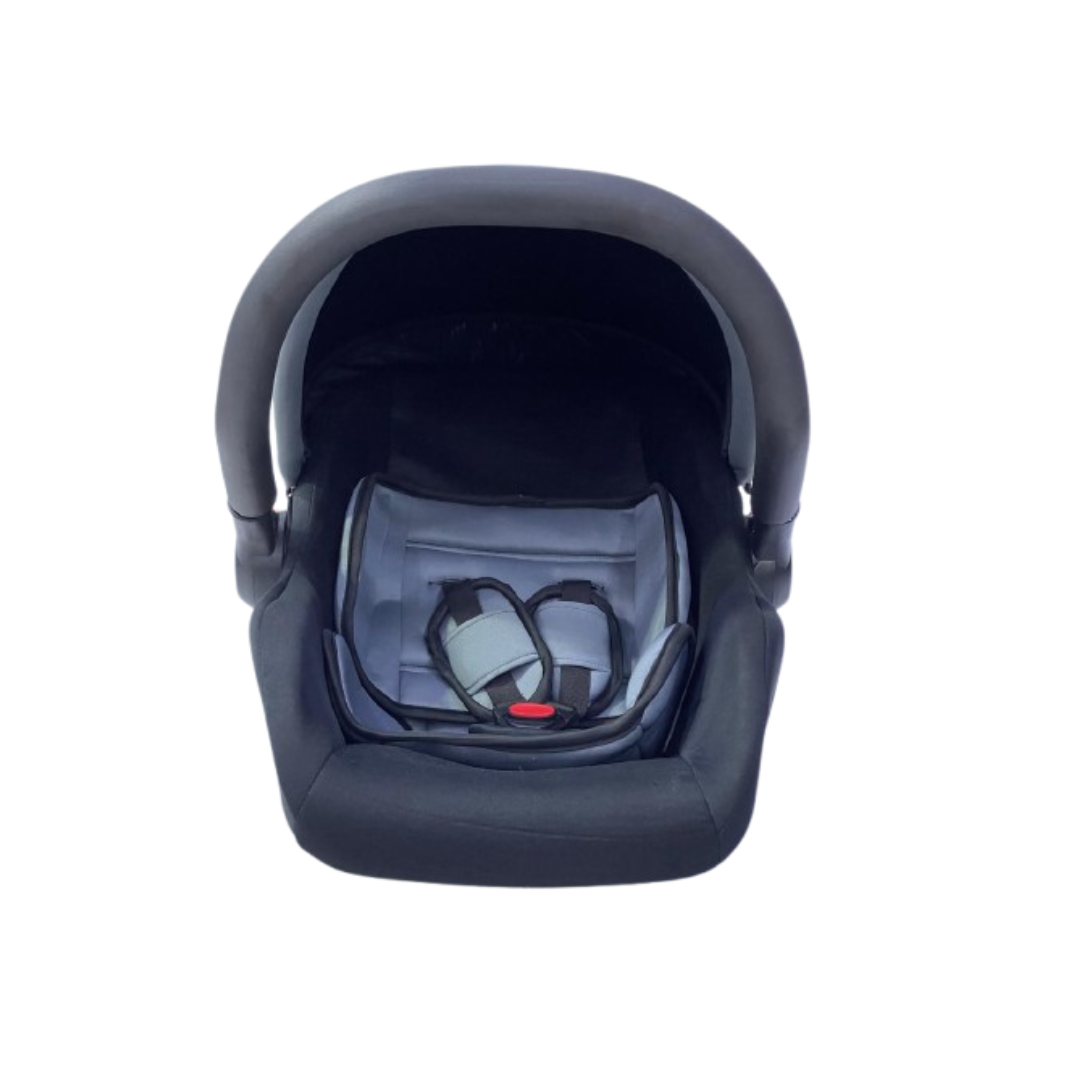 Baby Carry Cot and Car Seat (Black & Blue Foam)