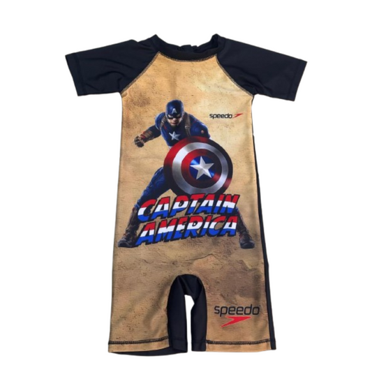 🛡️ Captain America Kids One-Piece Swimsuit