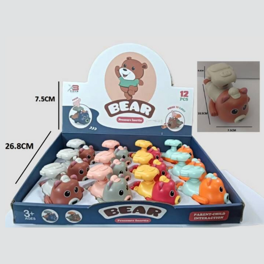 🐻 Bear Pressure Inertia Toy – Cuddly Speedsters on Wheels!