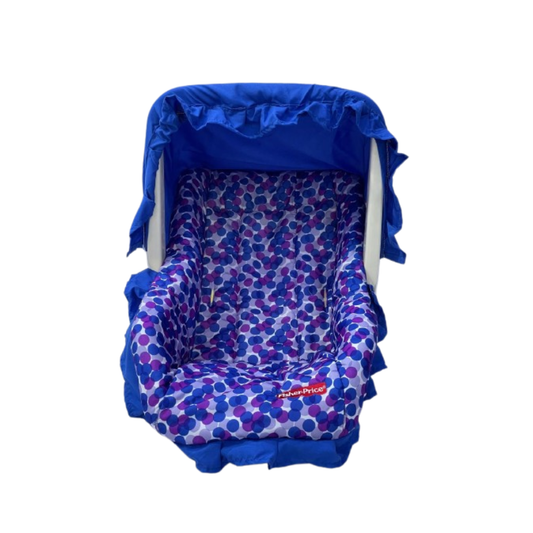 Baby Carry Cot (Blue Polka Print)